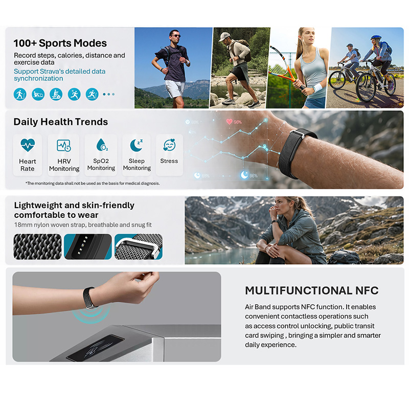 VALDUS Air Band Smart Bracelet - đánh giá và giá Smartwatch Watches Price